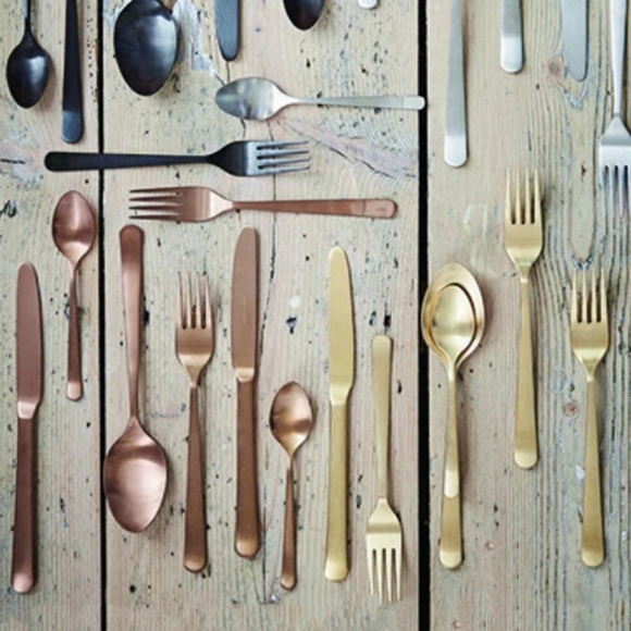 Oslo Matte Gold Stainless Steel 5 Piece Cutlery Set - Service for 1 - Picture 6 of 10